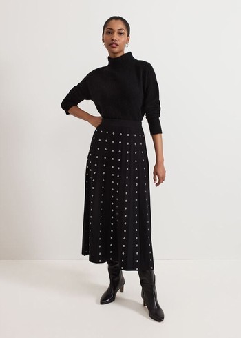 Phase Eight Emilia Eyelet Skirts Black Canada | TDGOMI-365